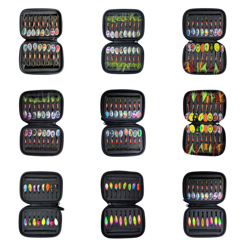 16 pièces Spinner appâts truites leurres de pêche longue-7 1