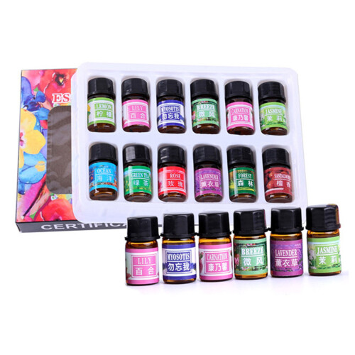 12PCS Water-Soluble Essential Oils Set, 3ml Aromatherapy Diffuser Bundle