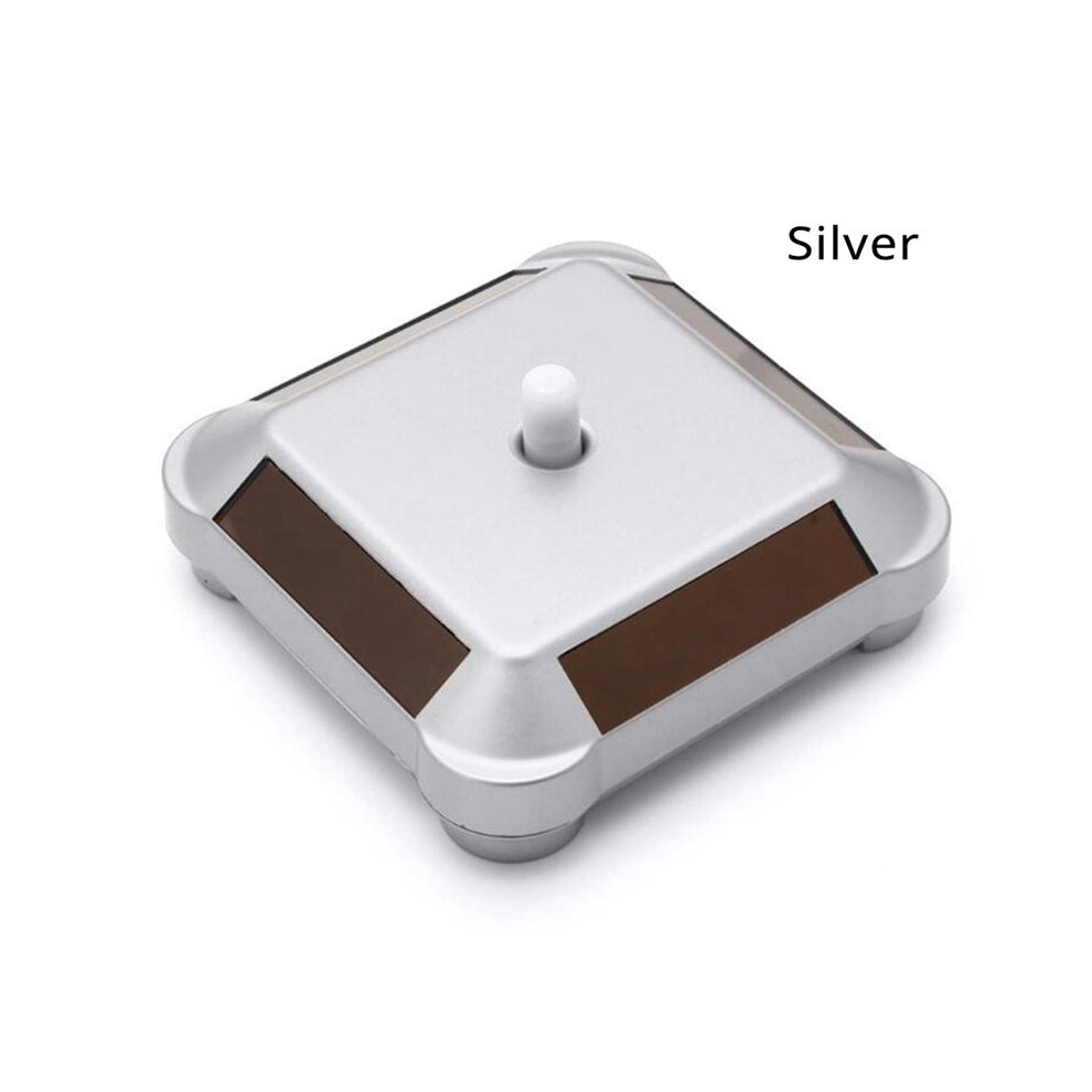 5X Rotating Display Stand 360 Degree Solar Power Rotating Turntable Display Stand Silver 6033689675782