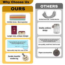 2X Boîte en Bois pour Versets Bibliques, Rangement de Cartes de Versets Bibliques, Inspiration Quotidienne, Organisation de Prières pour la Famille