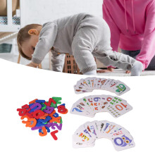 Number and Alphabet Flash Cards Set for Kids, Beech Material, 3+ Years