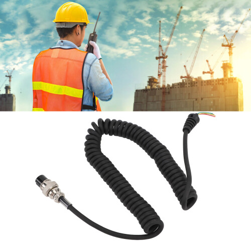 8Pin Coiled Microphone Cable Compatible with General Ham Radios (Various Models)