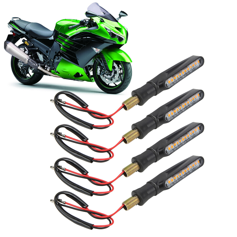 4Pcs Motorcycle Led Turn Signals - 12V Front Rear Indicators 10.5Cm Amber 4601391276034