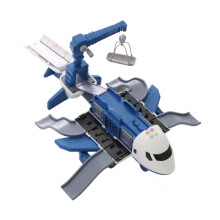 Airplane Car Toy Play Set with Tracks Sound Light Battery Powered