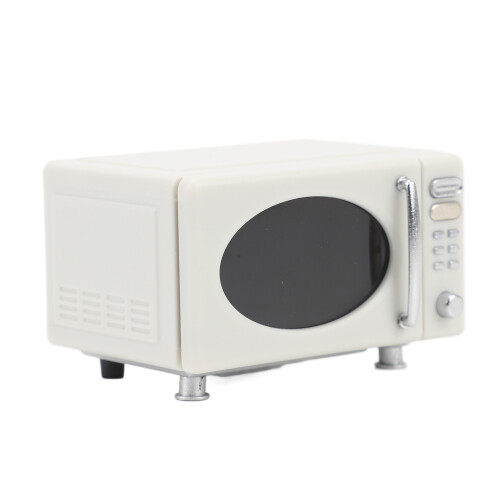 Miniature Microwave Model, High Simulation Kitchen Decor, White Plastic