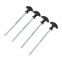 4pcs Stainless Steel T-Shaped Tent Pegs, 21.5cm Ground Stakes for Camping