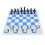 Portable Plastic Chess Set with Foldable PU Leather Board, Blue & White, 50cm 1