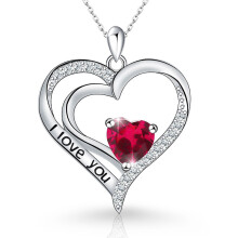 (【July】Rose Diamond, Rose gold) HKEDES New Arrival Women's S925 Sterling Silver Heart Pendant Necklace, Minimalist Fashion Clavicle Chain