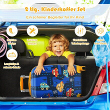 Juego de maletas para niños de 2 piezas estuche rígido y mochila 33 x 22 x 51 cm azul oscuro