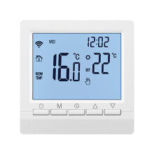 Smart Gas Boiler Thermostat, LCD Backlit, Touch Control, 86x86x28mm