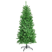 Árbol de Navidad artificial iluminado de 150 cm de alto con luces verdes blancas cálidas