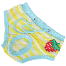 Pet Pig Cotton Strawberry Physiological Pants, Reusable, S Size, Yellow