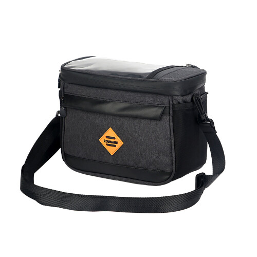 (Black) Waterproof Bike Handlebar Bag w/ Strap 2