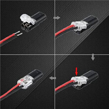 60 Stuks Dubbeldraads Insteekconnector met Vergrendelingsgesp, Insteekbare Connectoren 2-Pins 2-Weg Universele Compacte Draadterminal