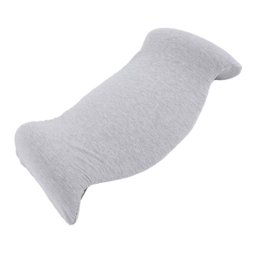 Light Gray Ergonomic Lumbar Pillow 47x28cm Memory Foam Support