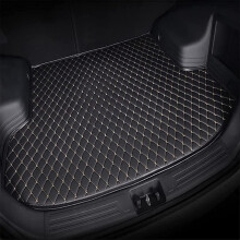 Trunk Mat for Ford Explorer 20112017, Custom Fit Leather Cargo Liner, Non Slip, Easy Clean Black Beige