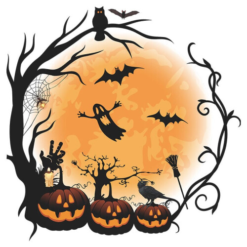 Διακοσμητικά Halloween με εκτύπωση διπλής όψης, Επαναχρησιμοποιήσιμα αυτοκό 2