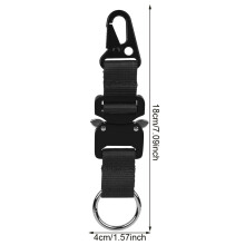 Durable Nylon Webbing Climbing Hook with Zinc Alloy Carabiner, Black, 18x4cm