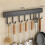 2X 8-Hooks Kitchen Hook Rack Wall Mounted Hangers Rack Spoon Shovel Chopping Board Organizer Kitchen Accessories,Black 5