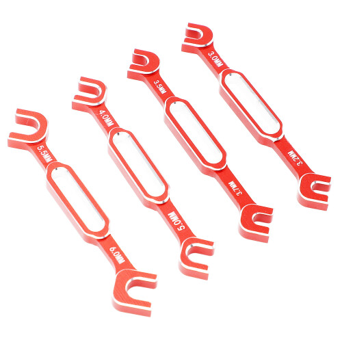 4PCS Aluminum RC Wrenches 3.0‑6.0mm Turnbuckle Nut Spanner