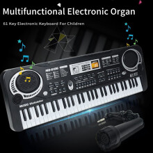 2X Digital Music Electronic Keyboard Key Board Electric Piano with 61 Keys Music Toy Keyboards for Ages 3-12