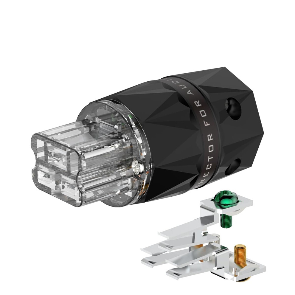 Iec C19 Power Connector Pure Copper Rhodium Plated 20A Hifi Audio Plug For 8Mm Cable 9330225075370