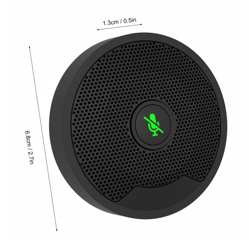 UM10 USB Conference Microphone 360 Omnidirectional - Black, 2m Cable 2