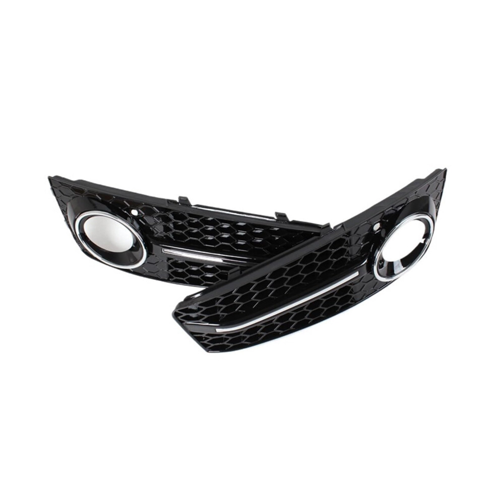 Front Bumper Honeycomb Fog Grille For Audi A4 B8 2009Â2012, Impact Resistant And Seamless Fit Light 9330225075387