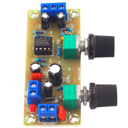 2X  10-24V Subwoofer Amplifier Preamp Board Subwoofer Frequency Filter Plate Single Power Supply Filter Board 2