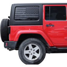 Hardtop Window USA Distressed Flag Decals American Flag Stickers for 2011-2017 JK 4 Door, 2 Pair