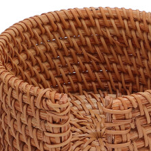 Handwoven Rattan Coasters Set 6 with Holder