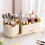 360 Rotating Makeup Organizer Box with Drawer, 5016.5cm, Beige/Green/White 11
