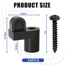 Clip de nailon para mosquitera de 3/8" con tornillos, clips de ventana descentrados para sujetar mosquiteras de invierno, 12 unidades.