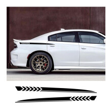 Side Stripes Vinyl Decals Set for Dodge Charger SXT GT R/T Scat Pack Widebody, Sporty Durable Design