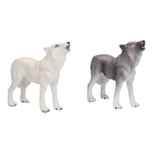 2pcs Howling Wolf Action Figures PVC Models Educational Toys 9x8.8cm