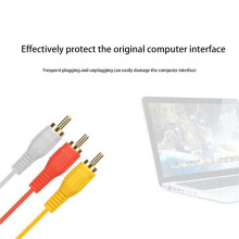 3X Adapter Cable,RCA Cable RCA Audio Cable VGA to AV Cable 15 Pin to 3 RCA Audio AV Cable Adapter for HDTV PC DVD,5FT