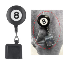 Retractable Octagonal Aluminum Pool Cue Chalk Holder with Belt Clip, Black