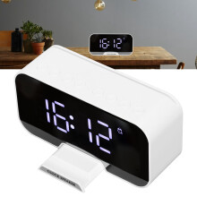D-88 Bluetooth Clock Speaker 3.7V 1400mAh White Multifunctional Portable