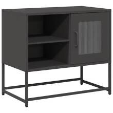 Mobile TV - HELLOSHOP26 - 68 x 39 x 60,5 cm - Grigio - Acciaio laminato - Grande spazio di stoccaggio