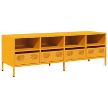 Mobile TV - HELLOSHOP26 - 135 x 39 x 43,5 cm - Acciaio - Giallo senape - Stile industriale