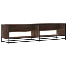 Mobile TV - HELLOSHOP26 - 180,5x40x46 cm - Rovere marrone - Legno e metallo - Grande spazio di archiviazione