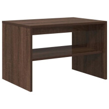 Mobile TV - HELLOSHOP26 - Doppia funzione 60x40x40 cm - Rovere marrone - Legno ingegnerizzato - Convertibile in tavolino
