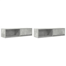 Mobile TV a muro - HELLOSHOP26 - Set di 2 mobili TV a muro - 100 x 31 x 25,5 cm - Marrone - Legno ingegnerizzato