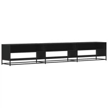 Mobile TV - HELLOSHOP26 - 270 x 40 x 46 cm - Nero - 6 ripiani - Struttura in metallo