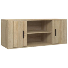 Mobile TV - HELLOSHOP26 - 100x35x40 cm - Rovere Sonoma - 4 scomparti - Legno ingegnerizzato