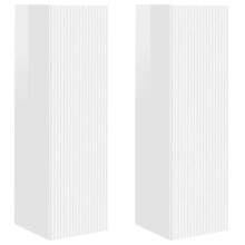 Mobile TV a muro - HELLOSHOP26 - 30 x 31 x 100 cm - Bianco lucido - 2 porte - Fissaggio a muro