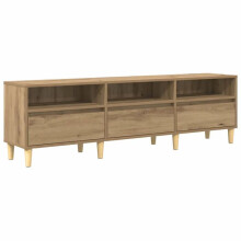 Mobile TV - HELLOSHOP26 - Rettangolare rustico - 150 x 30 x 45 cm - Legno ingegnerizzato - Con cassetto
