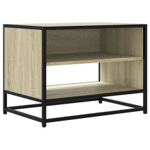 Mobile TV - HELLOSHOP26 - 61 x 40 x 46 cm - Rovere Sonoma - Struttura in metallo resistente - Legno ingegnerizzato resistente