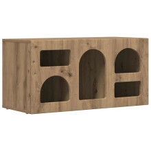 TV-meubel - HELLOSHOP26 - 80 x 35 x 40 cm - Beige - Engineering hout - 5 planken