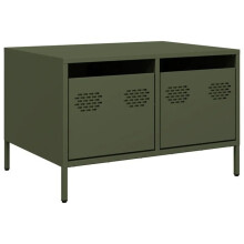 TV-meubel - HELLOSHOP26 - 68 x 50 x 43,5 cm - 2 lades - Koudgewalst staal - Matgrijs